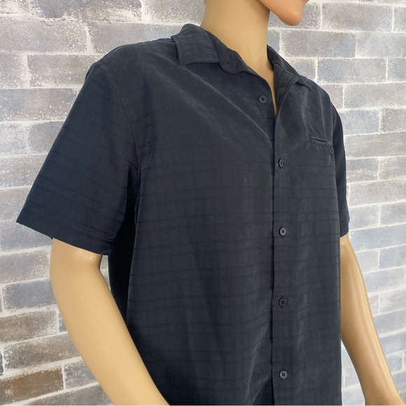 Men’s Tony Hawk Button Up Short Sleeve Collared Pocket Front Charcoal Shirt XL - Picture 4 of 8
